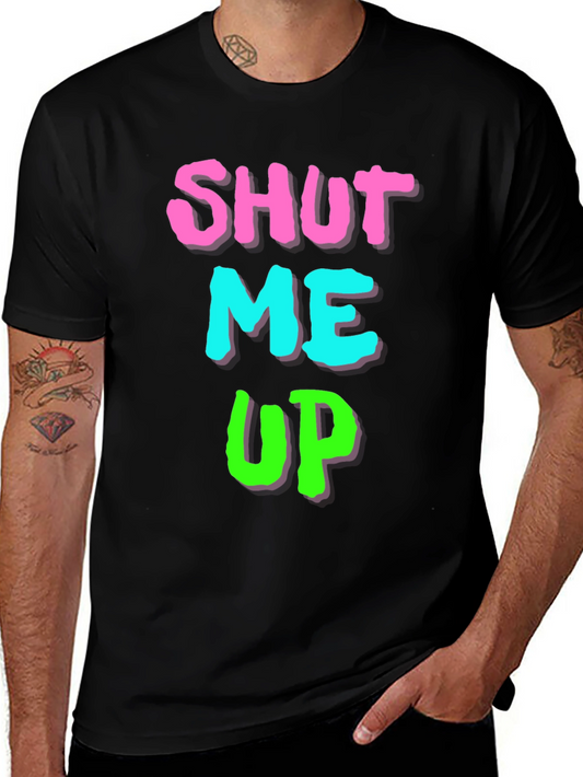 Shut Me Up Graphic Print Black T-Shirt