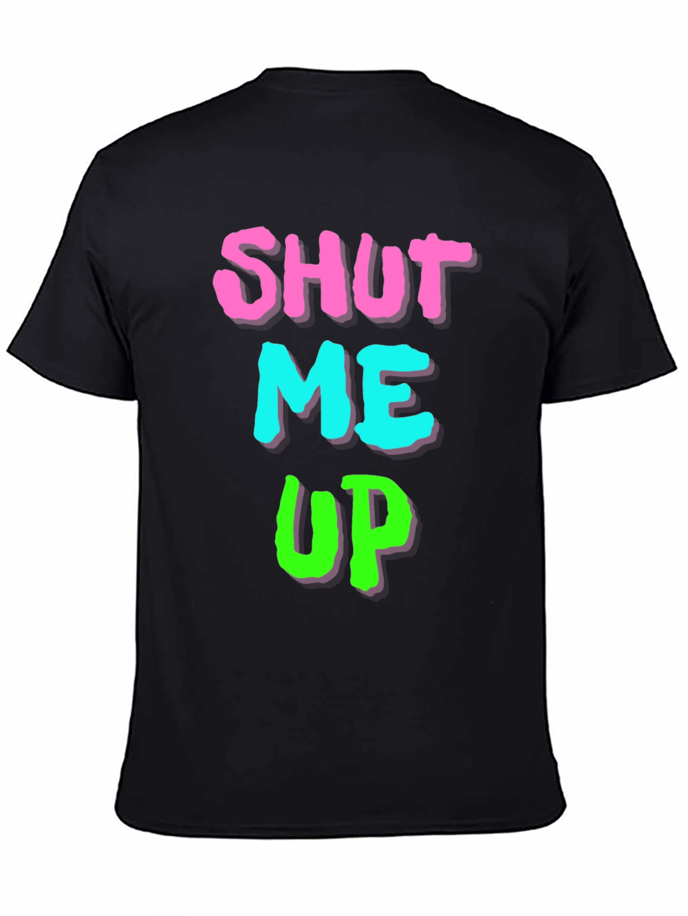 Shut Me Up Graphic Print Black T-Shirt