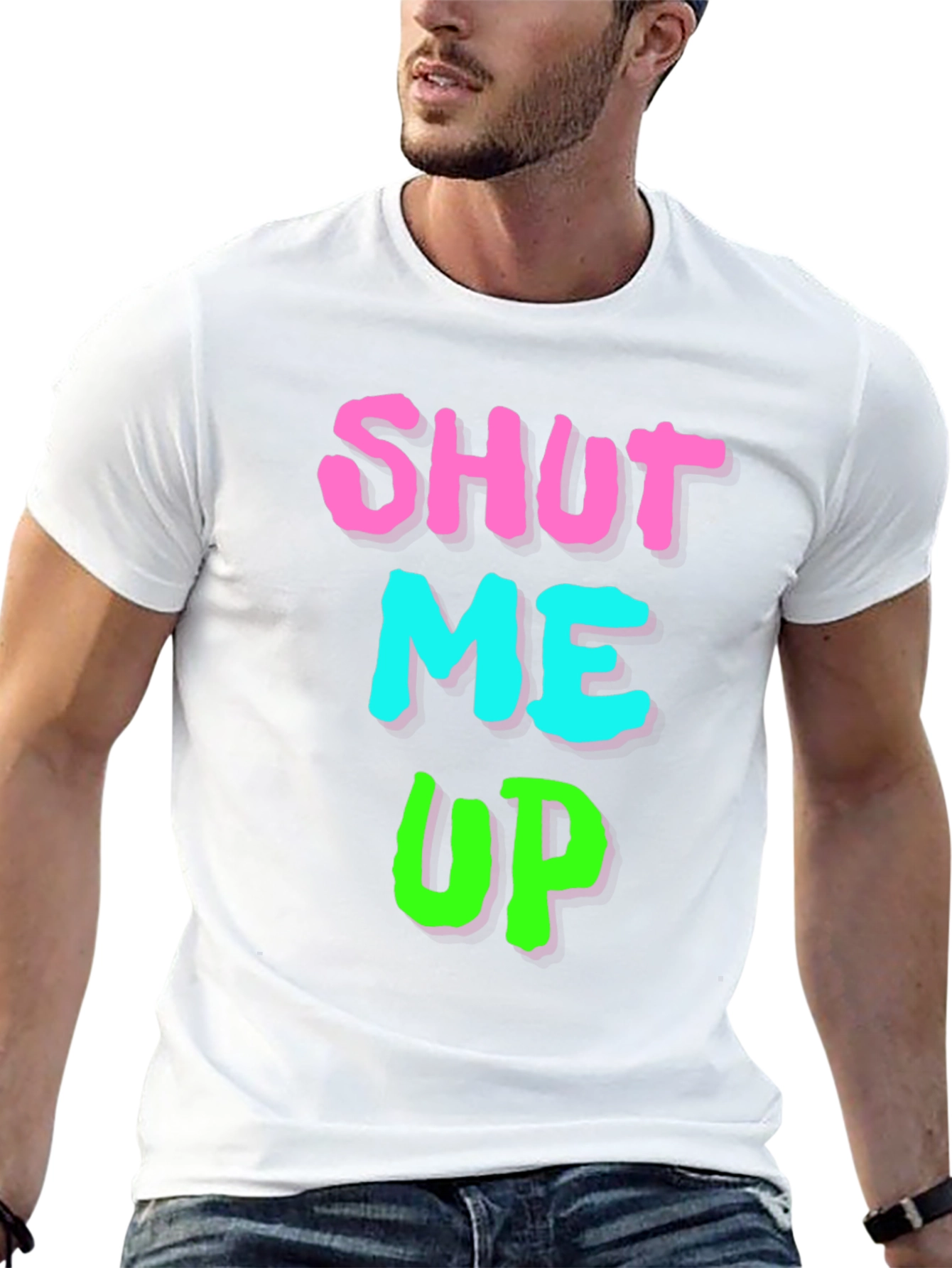 Shut Me Up Graphic Print Black T-Shirt