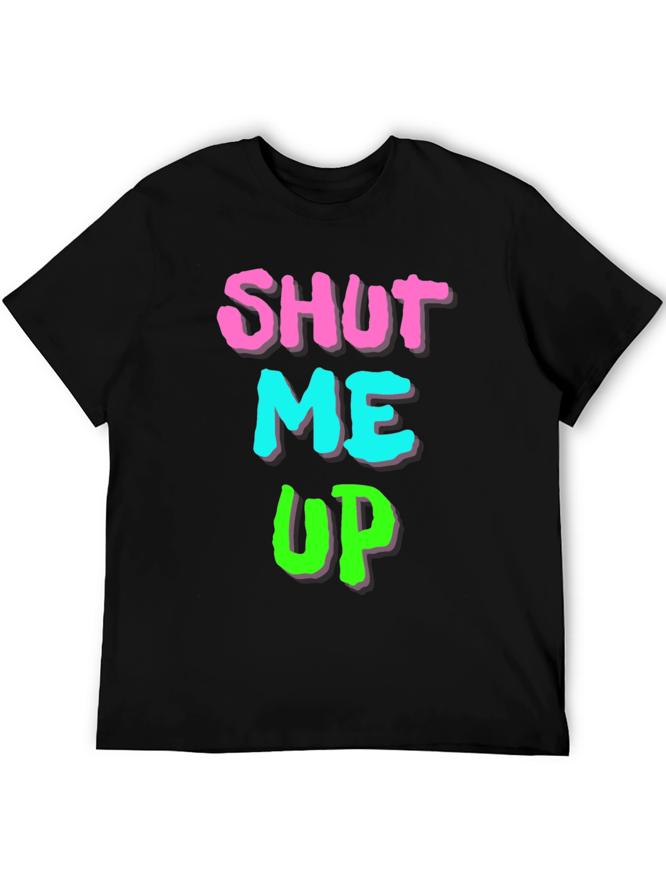 Shut Me Up Graphic Print Black T-Shirt
