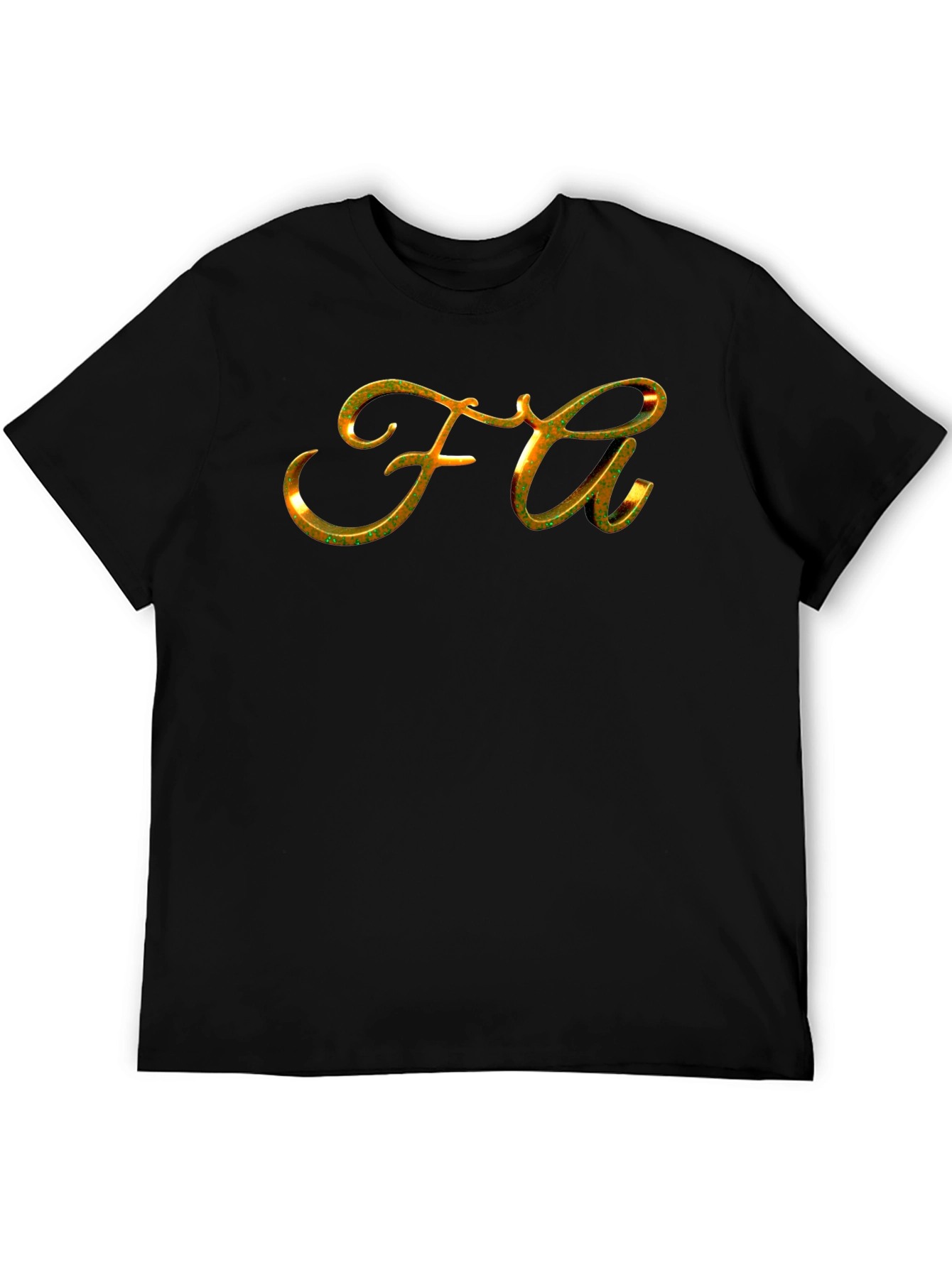 Gold FA Lettering Black T-Shirt
