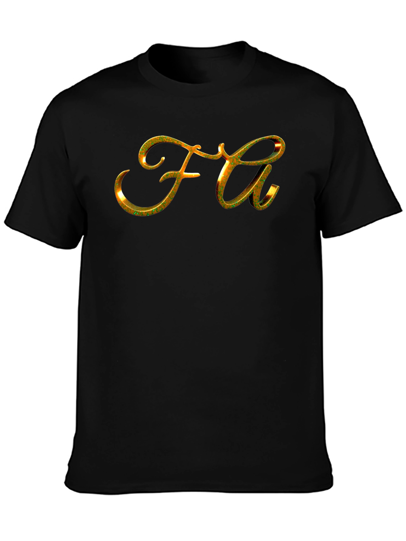 Gold FA Lettering Black T-Shirt