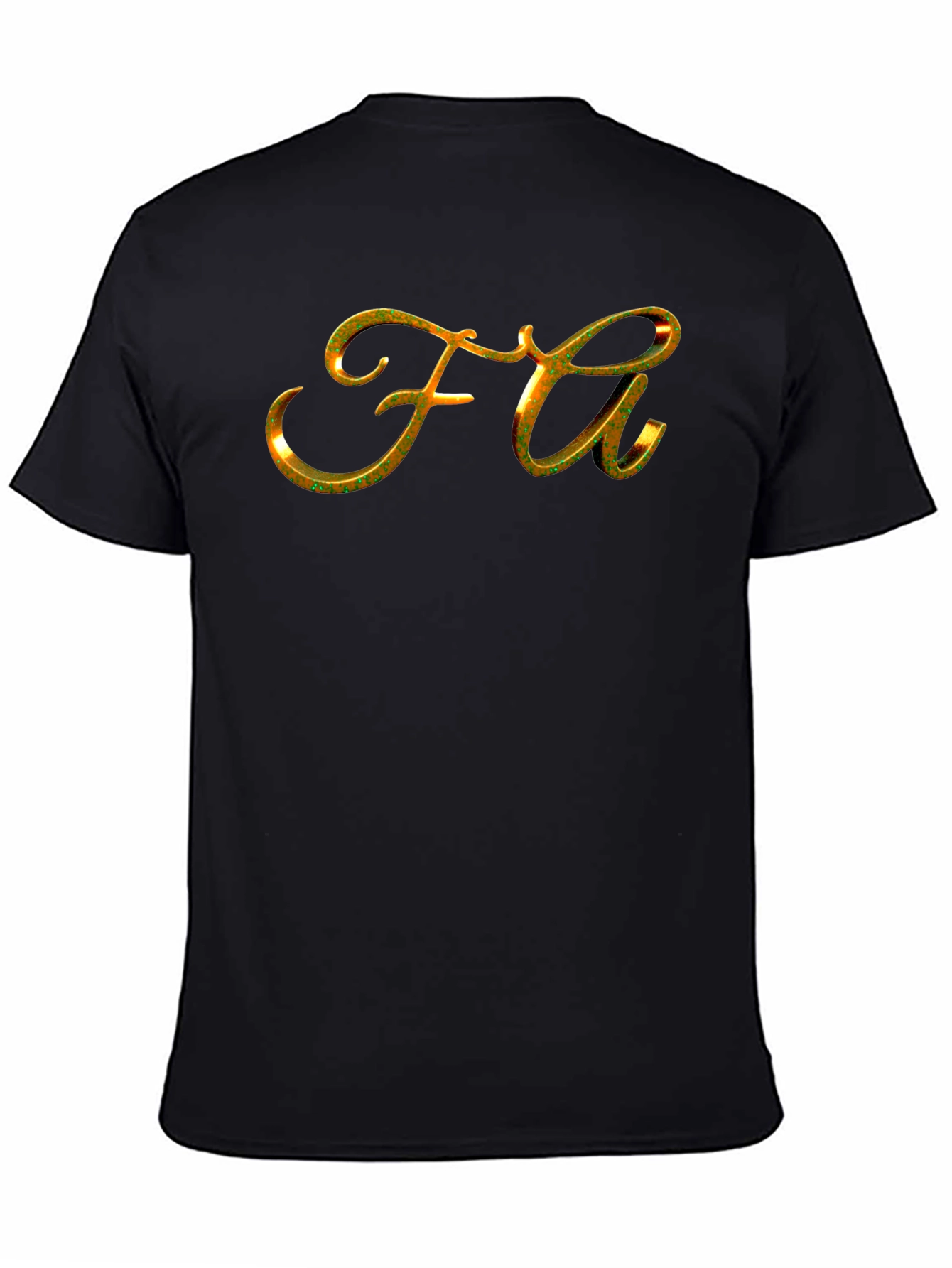 Gold FA Lettering Black T-Shirt