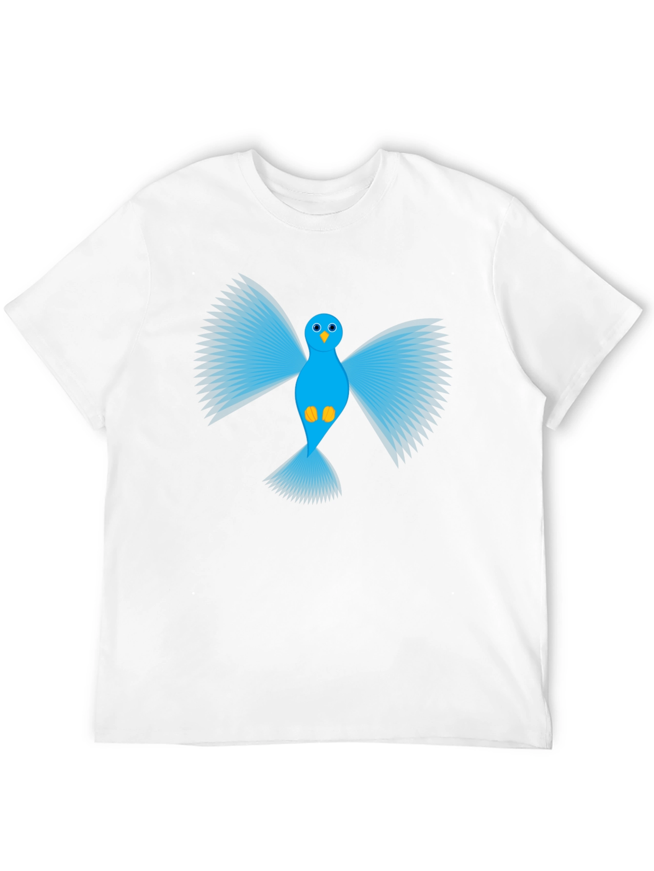 Blue Bird Graphic Black T-Shirt - Mens Casual Tee