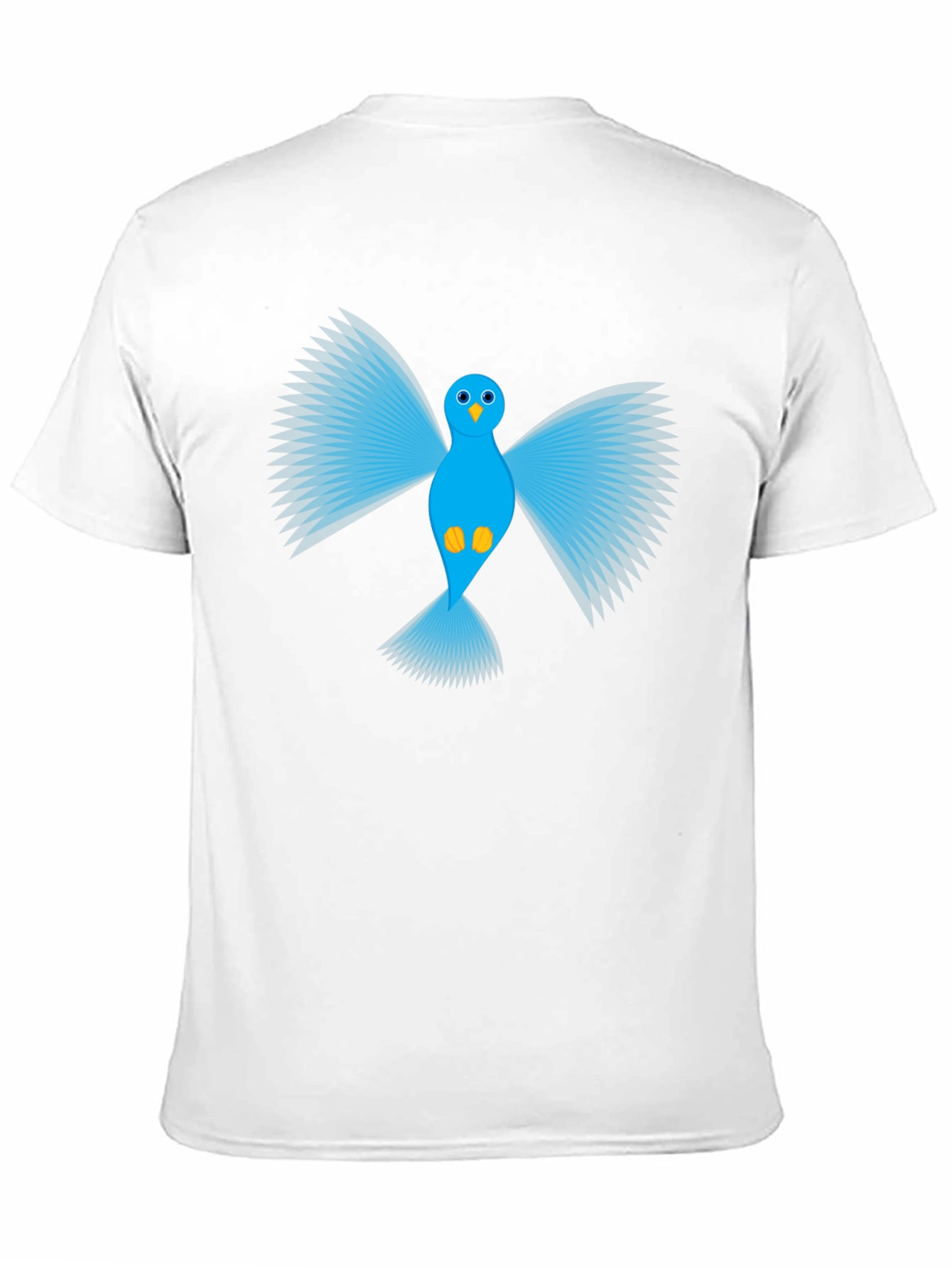 Blue Bird Graphic Black T-Shirt - Mens Casual Tee