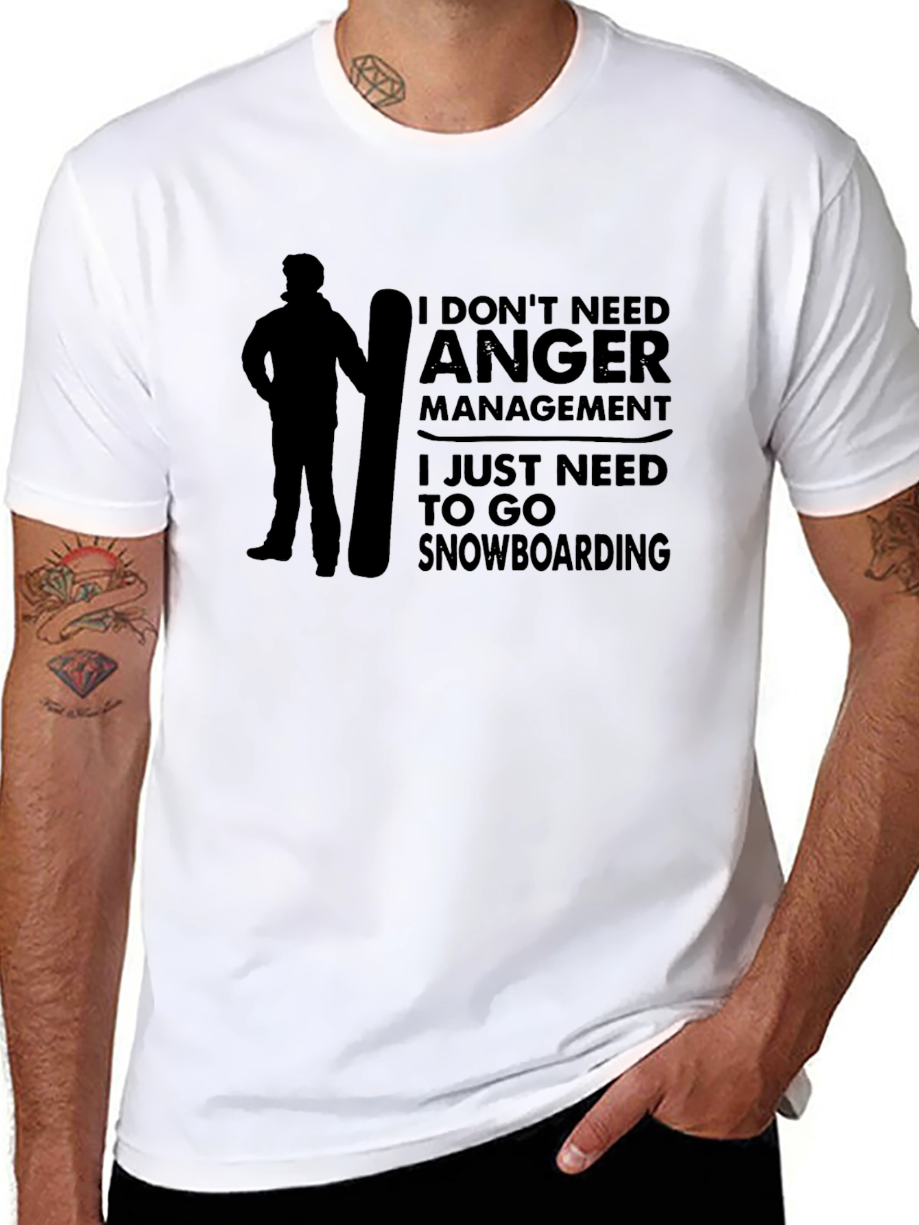 Funny Snowboarding T-Shirt Anger Management Tee