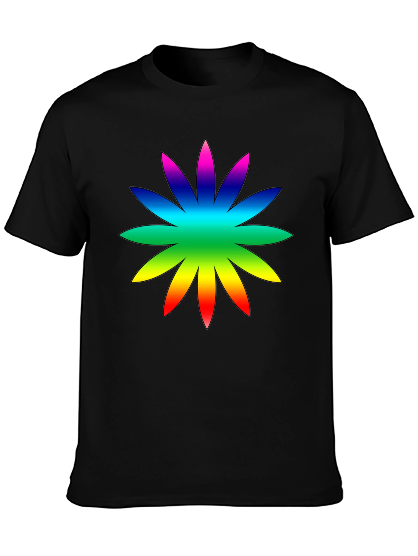 Rainbow Flower Graphic Tee - Soft Cotton Casual Shirt