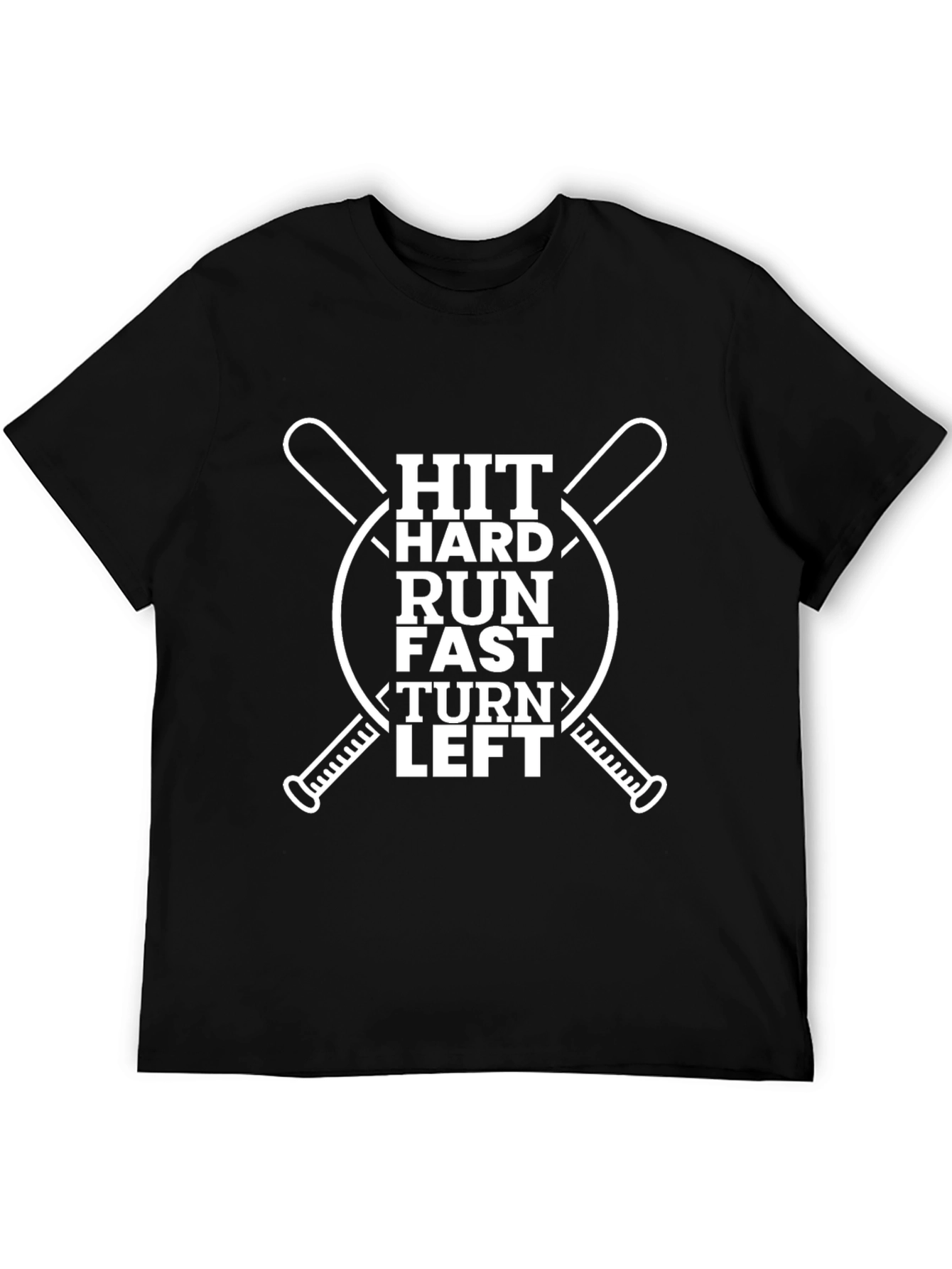 Hit Hard Run Fast Baseball Graphic T-Shirt