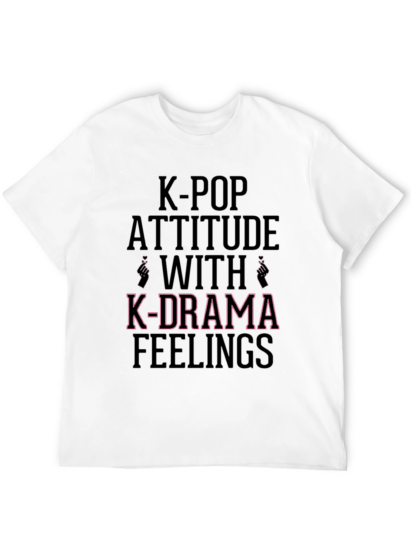 K-Pop & K-Drama Attitude Black Graphic T-Shirt