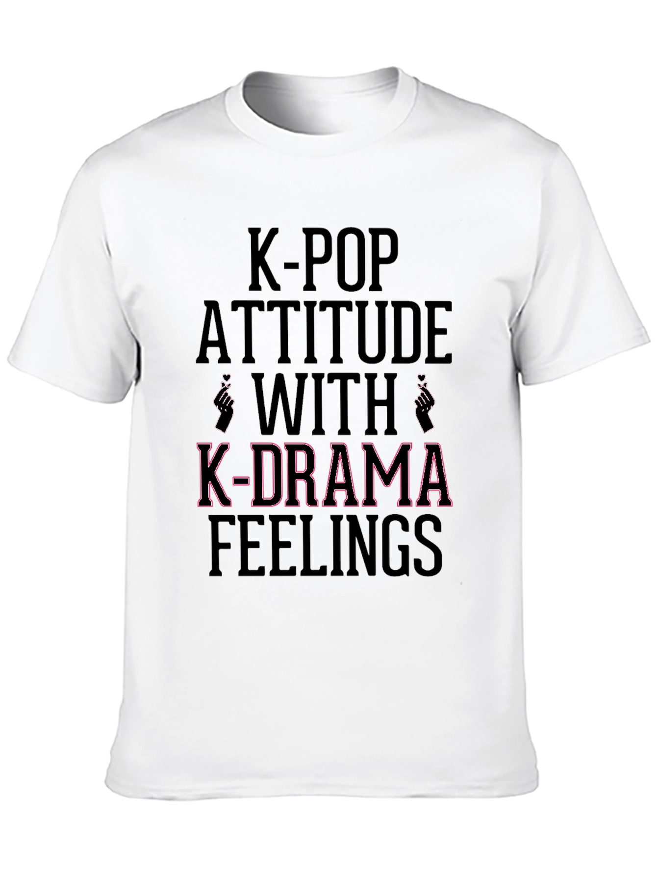 K-Pop & K-Drama Attitude Black Graphic T-Shirt
