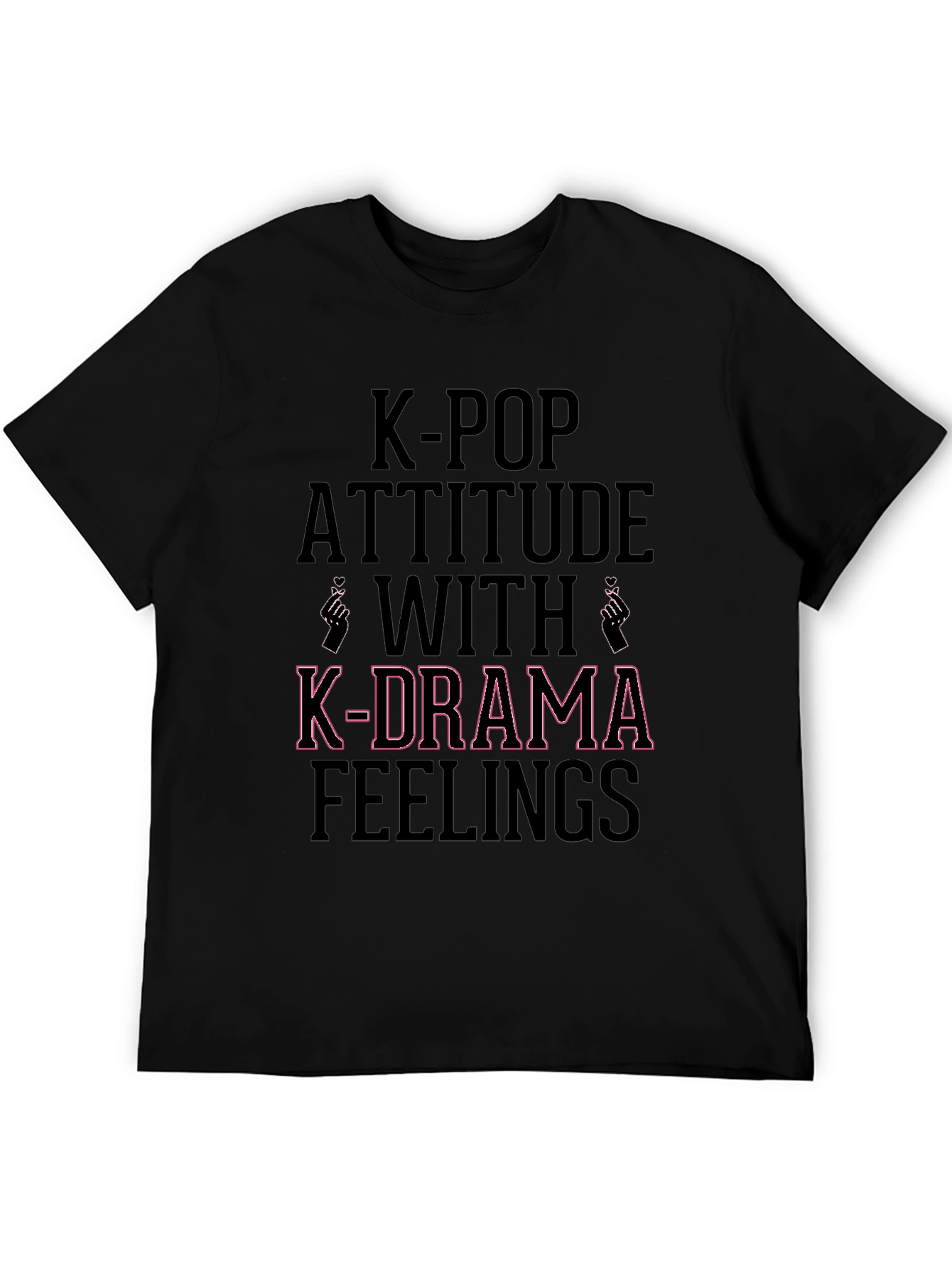 K-Pop & K-Drama Attitude Black Graphic T-Shirt
