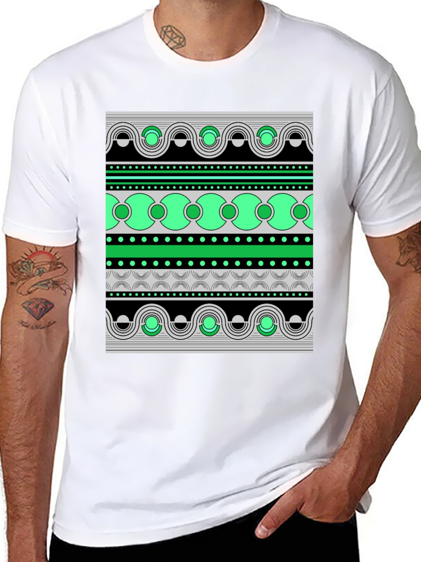 Abstract Pattern Graphic Print Tee