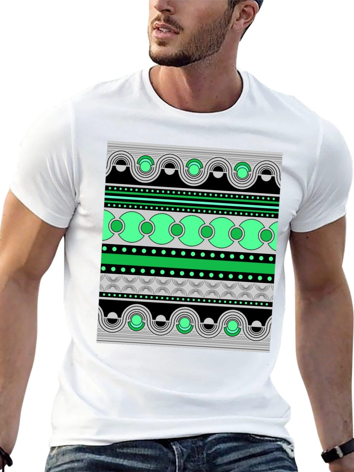 Abstract Pattern Graphic Print Tee