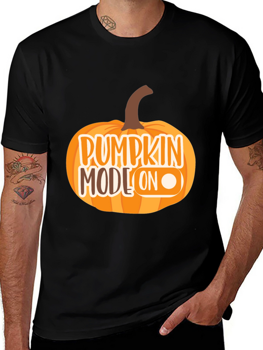 Pumpkin Mode On Black T-Shirt