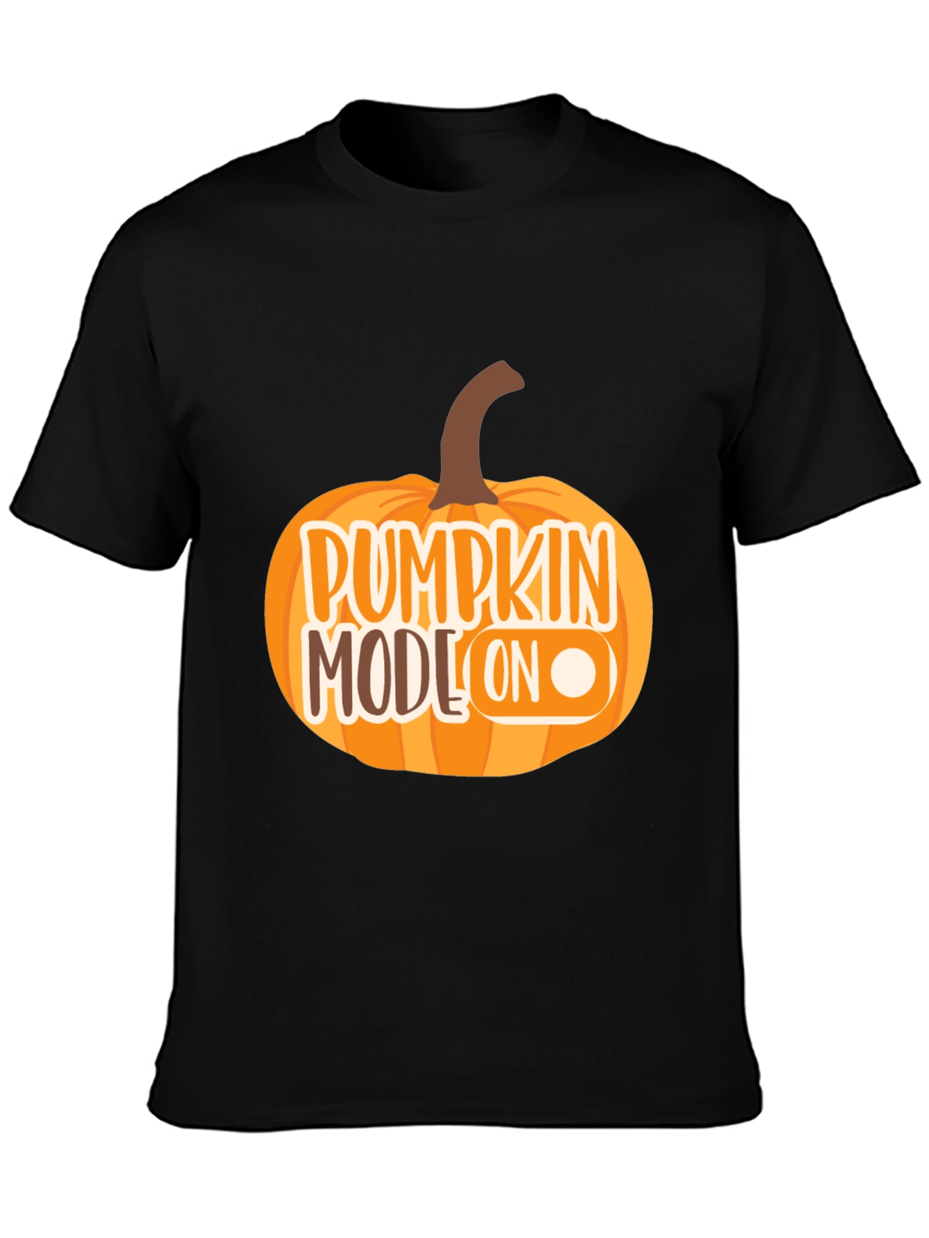 Pumpkin Mode On Black T-Shirt