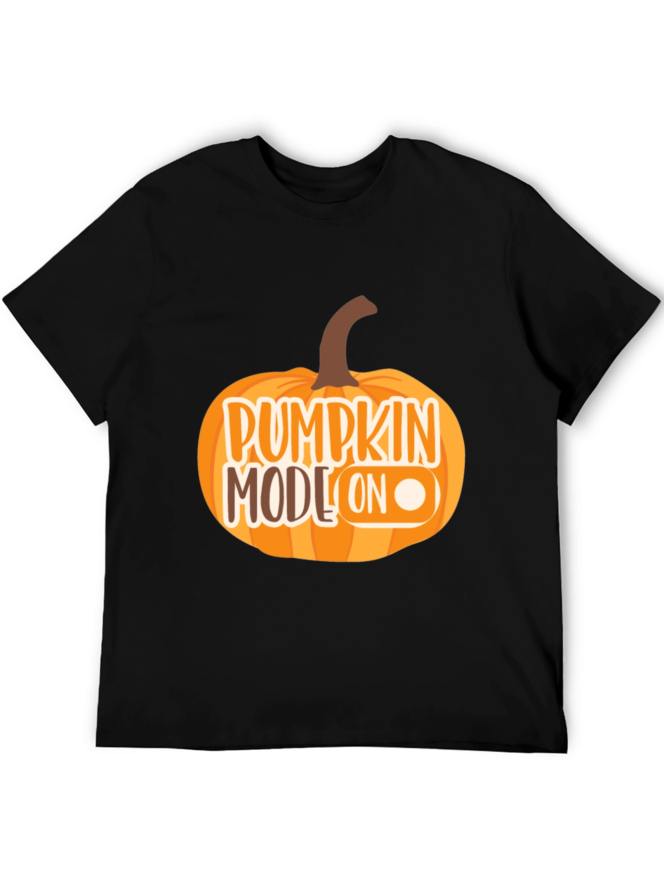 Pumpkin Mode On Black T-Shirt