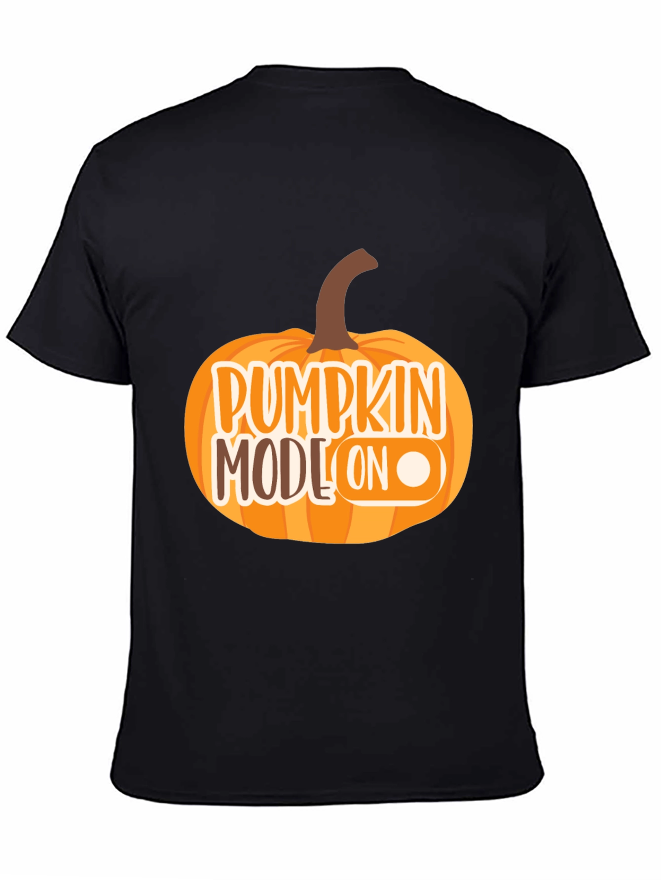 Pumpkin Mode On Black T-Shirt