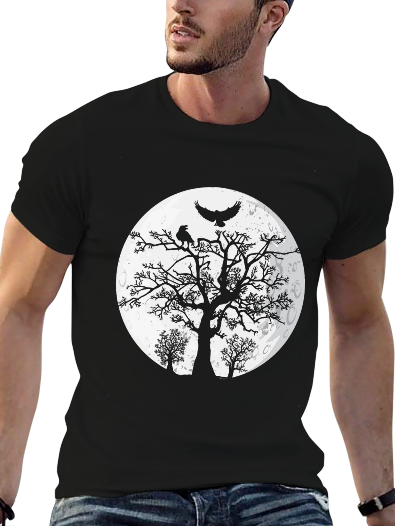 Raven Moon T-Shirt - Gothic Graphic Tee