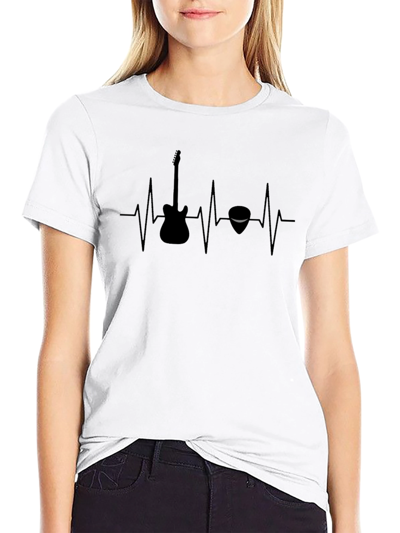 Guitar Heartbeat Black T-Shirt