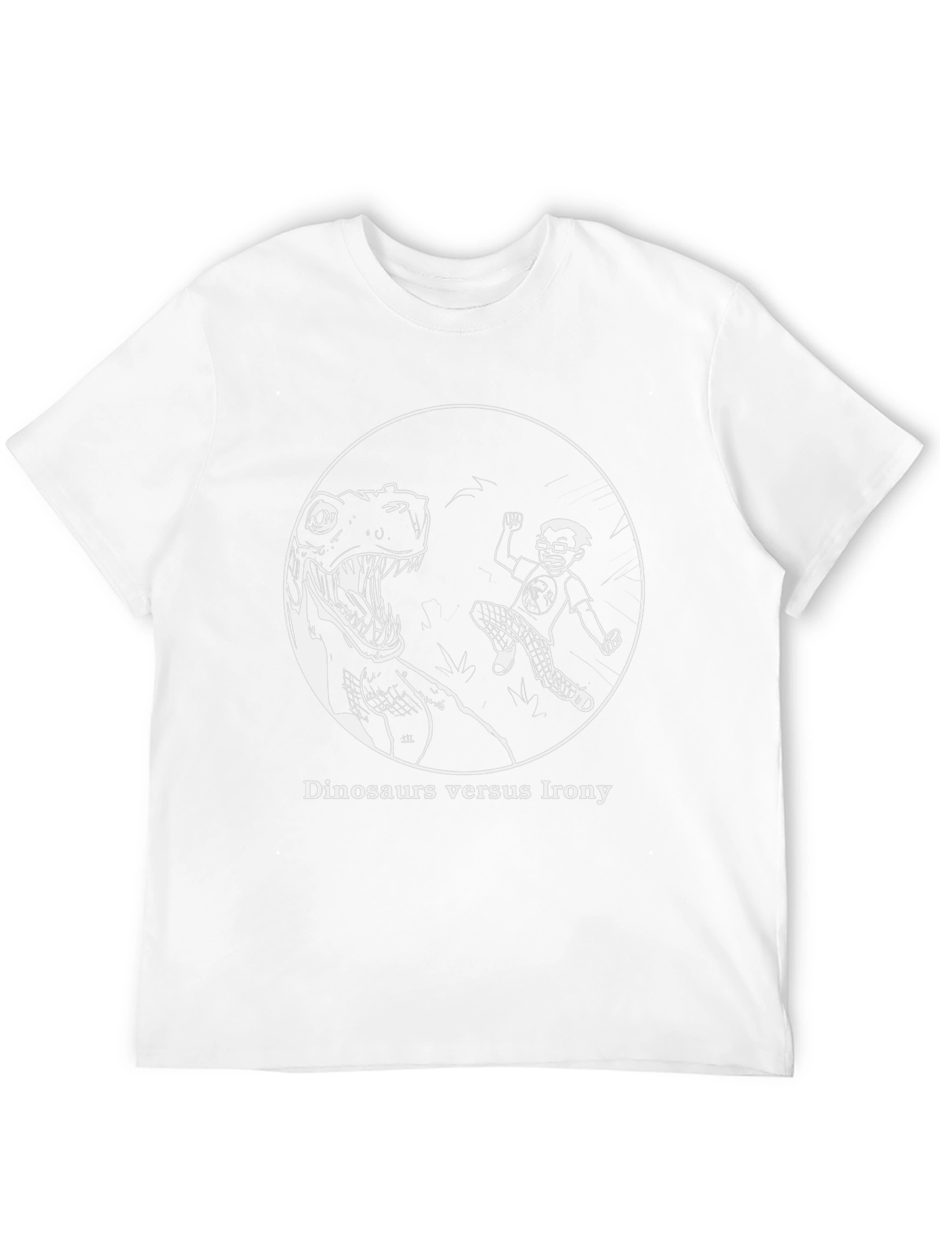 Dinosaurs vs. Irony Graphic T-Shirt - Black