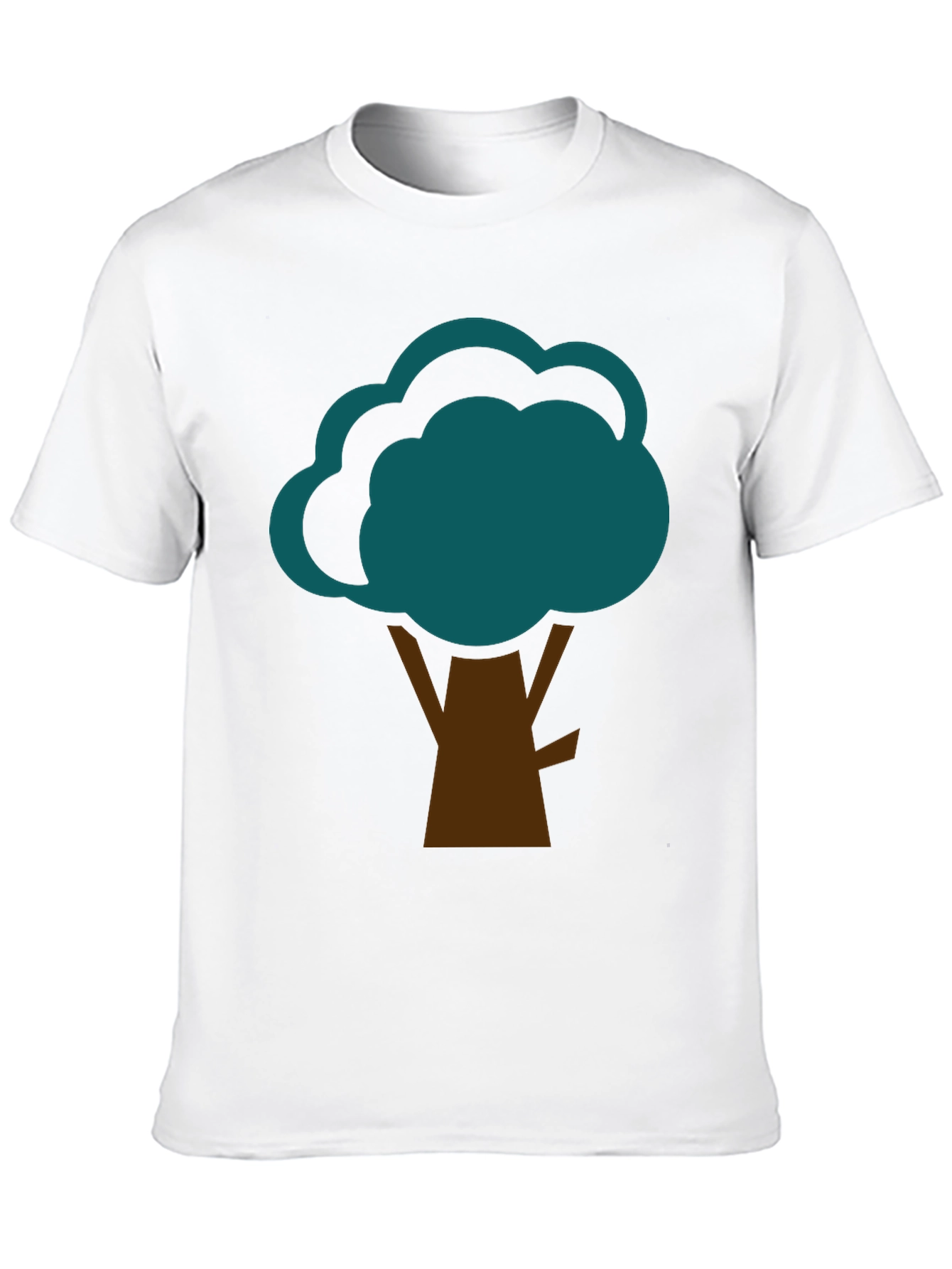 Abstract Tree Graphic Tee - Black Cotton Casual Shirt