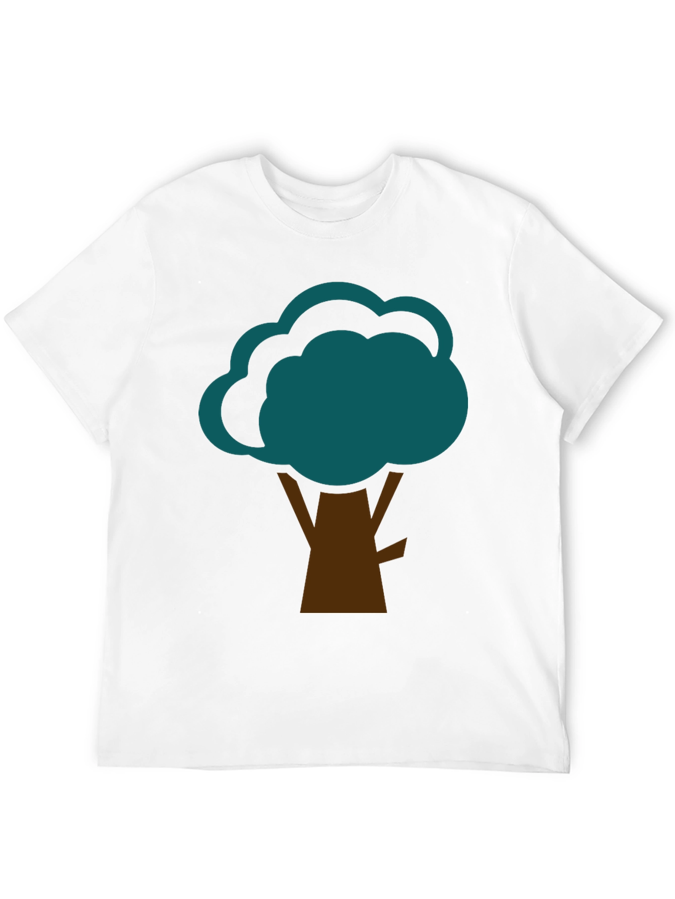Abstract Tree Graphic Tee - Black Cotton Casual Shirt