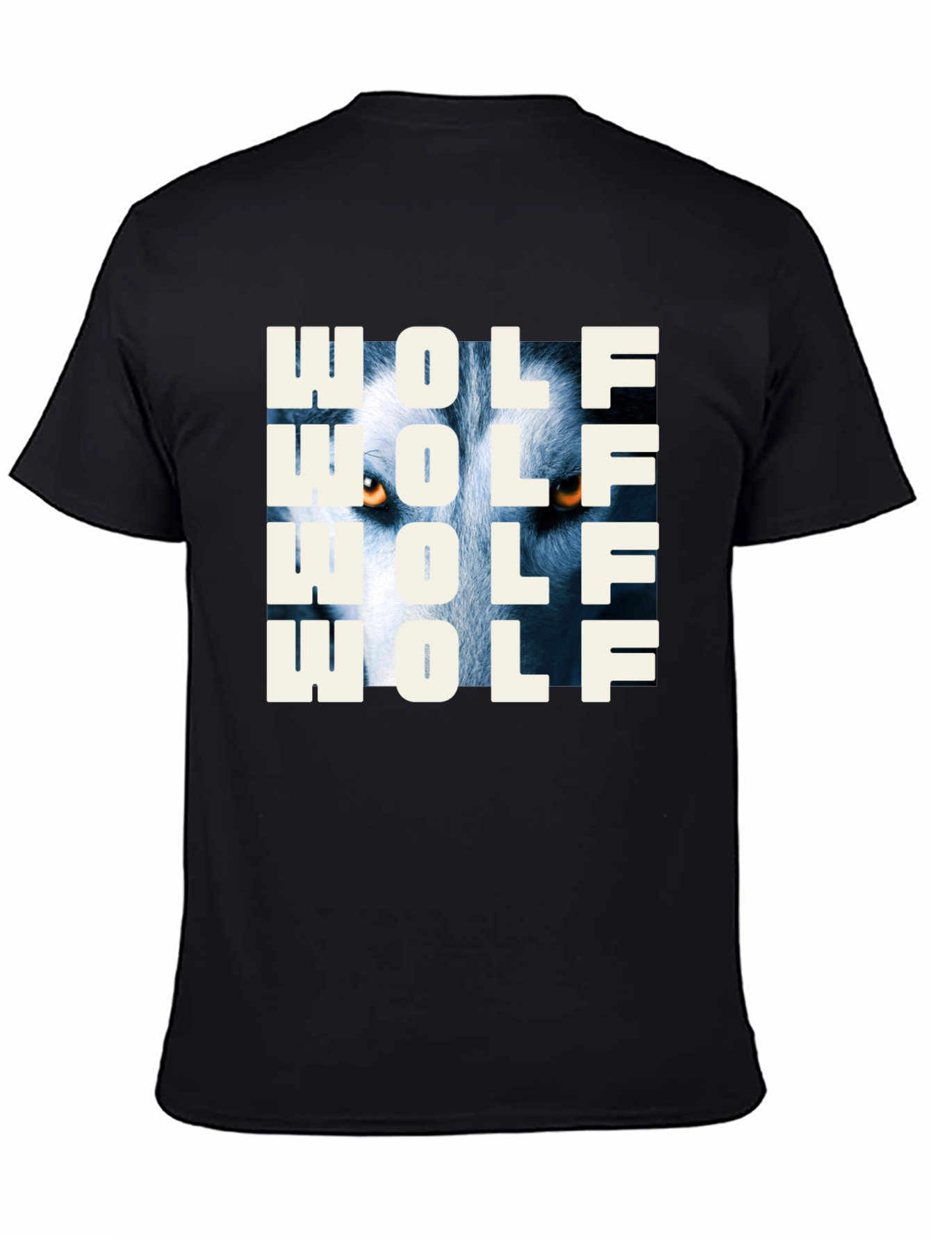 Wolf Graphic Print T-Shirt - Mens Black Tee