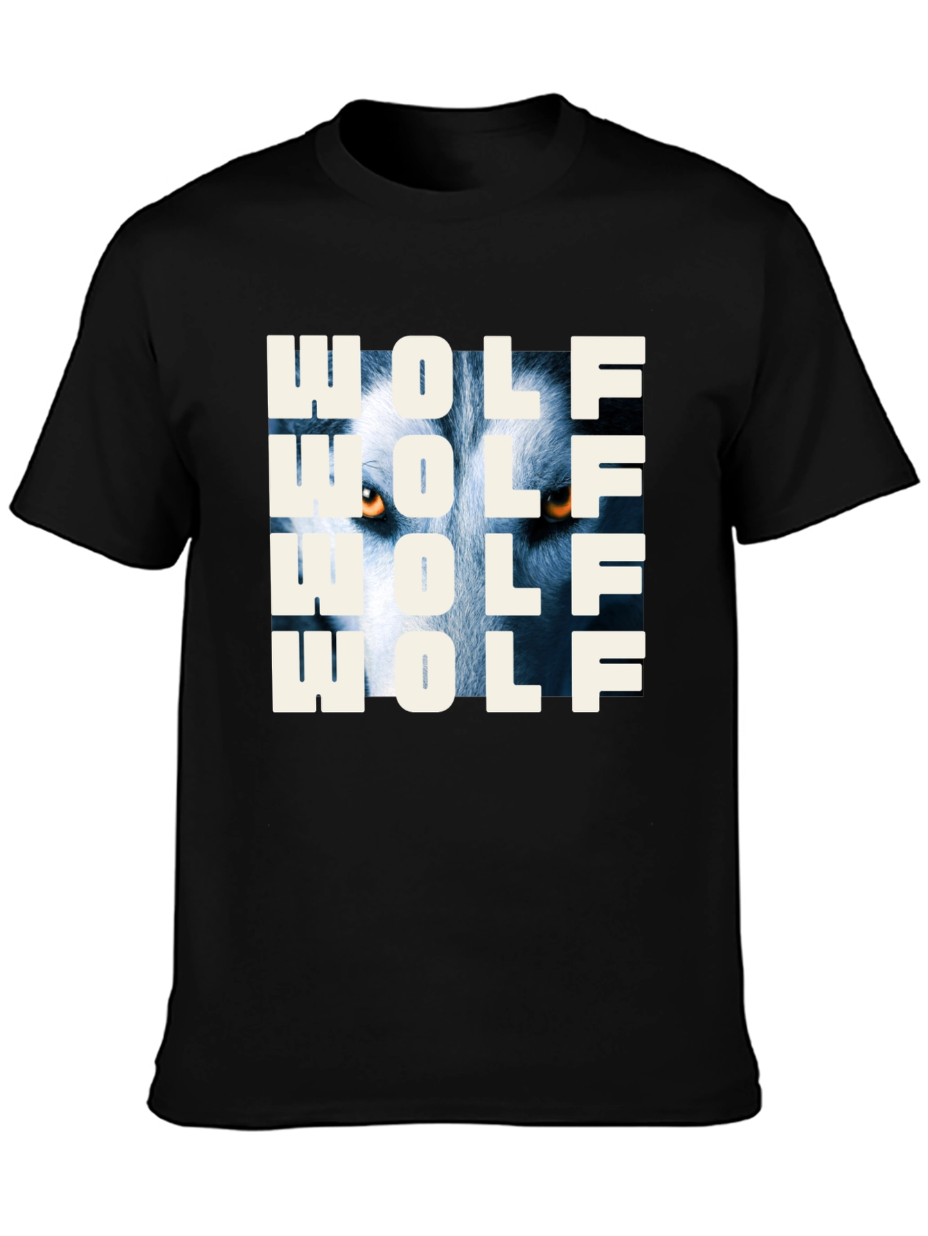 Wolf Graphic Print T-Shirt - Mens Black Tee
