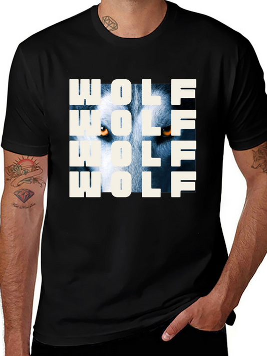 Wolf Graphic Print T-Shirt - Mens Black Tee