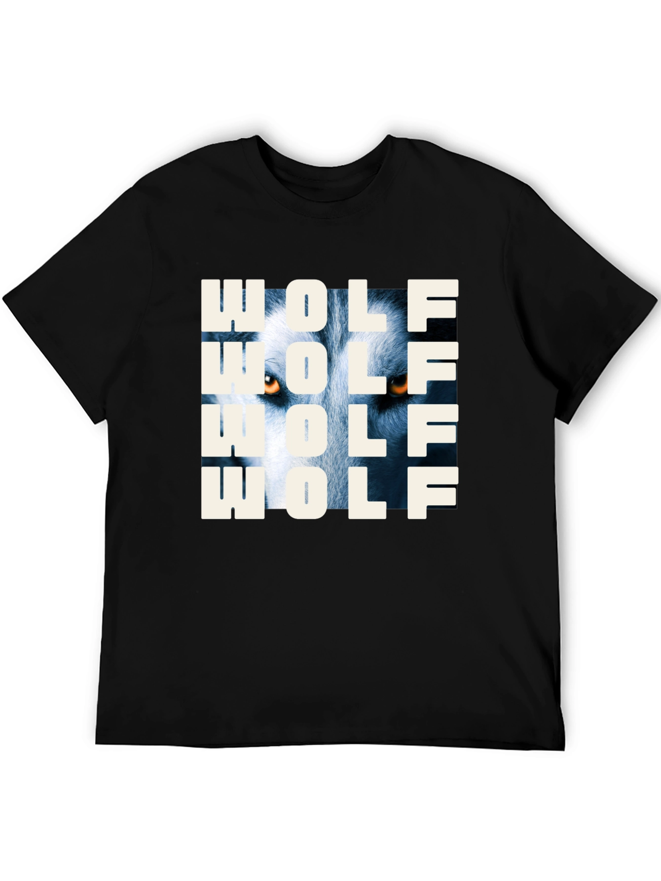 Wolf Graphic Print T-Shirt - Mens Black Tee