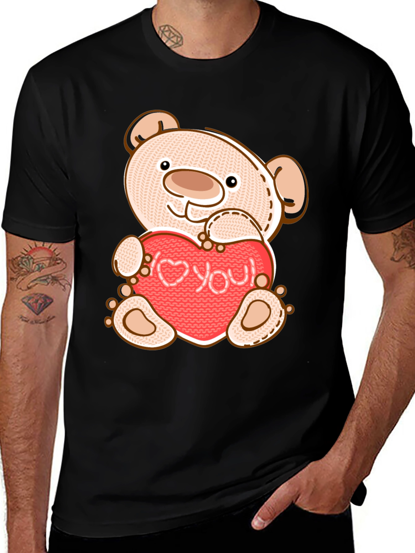Teddy Bear Holding Love You Heart T-Shirt
