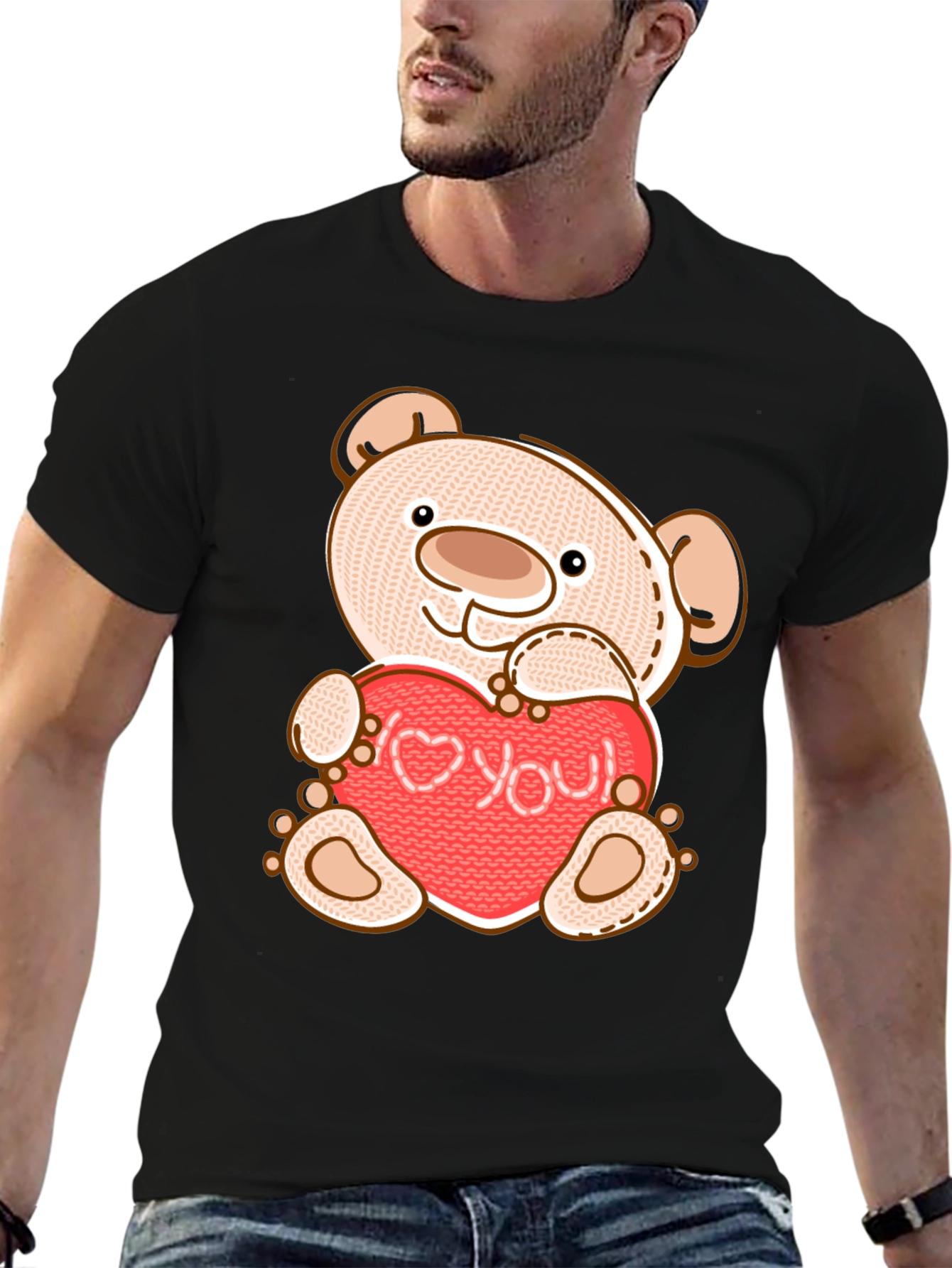 Teddy Bear Holding Love You Heart T-Shirt