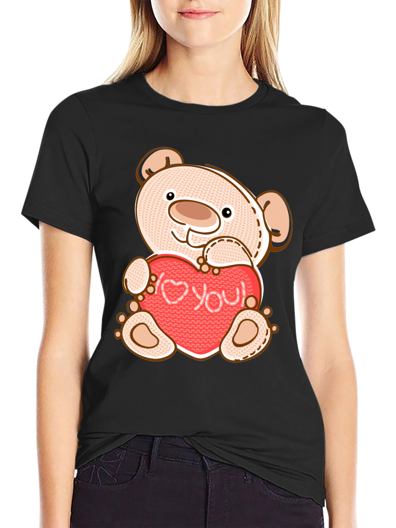 Teddy Bear Holding Love You Heart T-Shirt