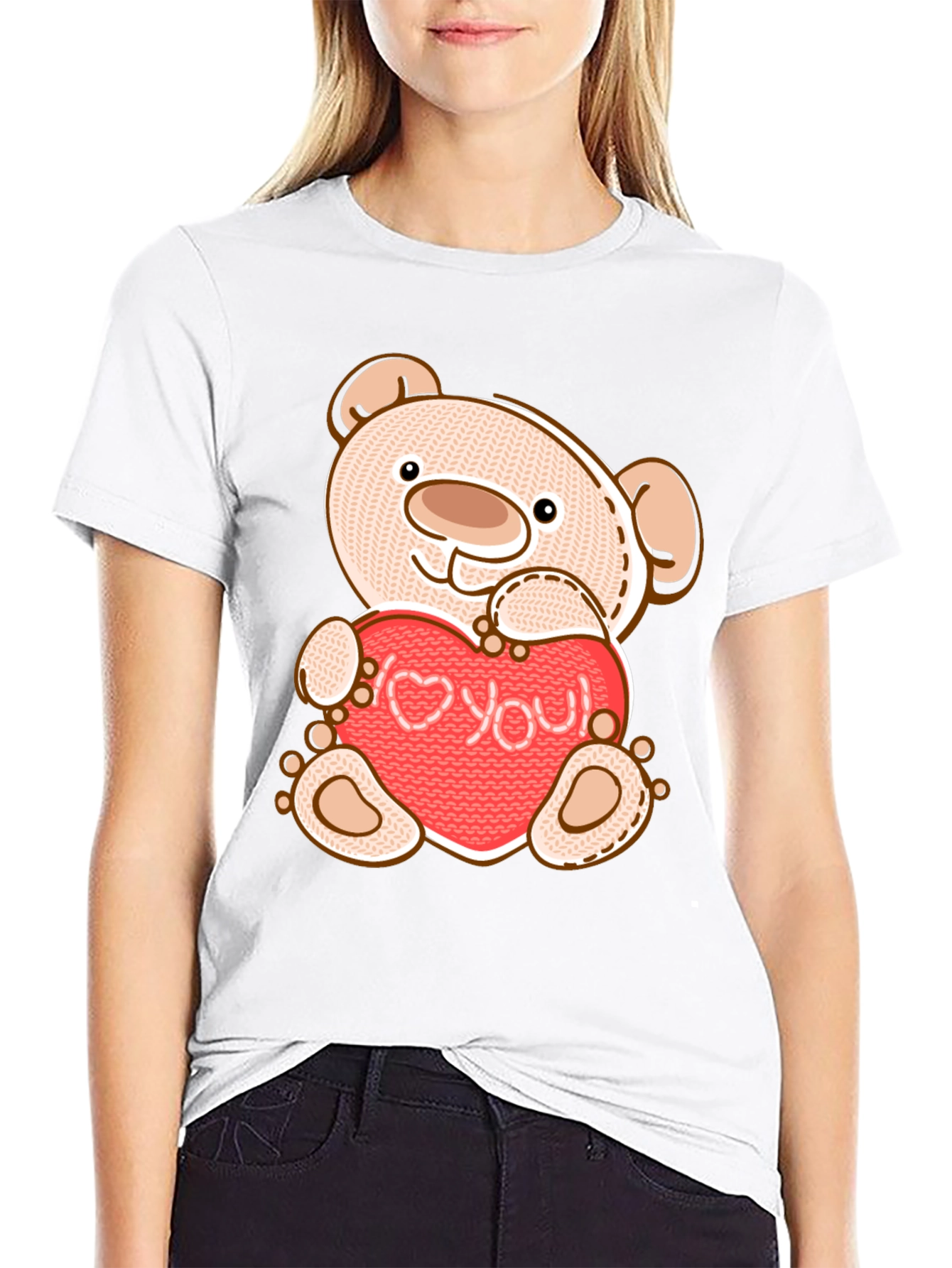 Teddy Bear Holding Love You Heart T-Shirt