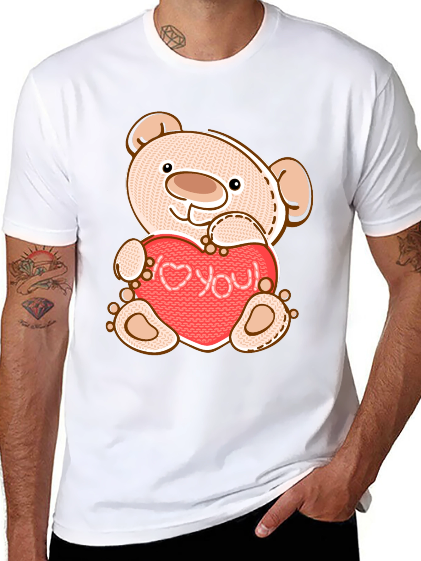 Teddy Bear Holding Love You Heart T-Shirt