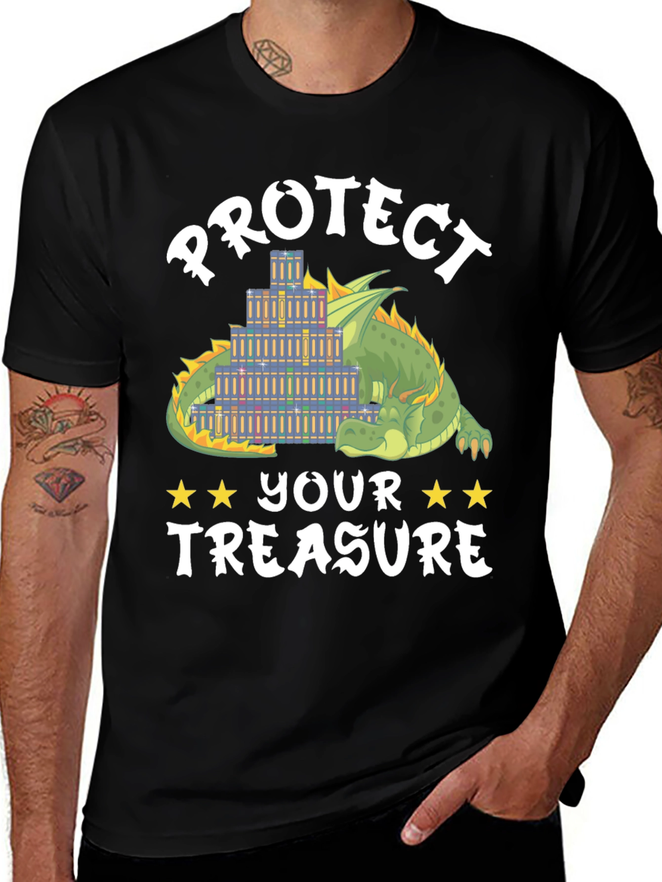 Protect Your Treasure Dragon Book Lover T-Shirt
