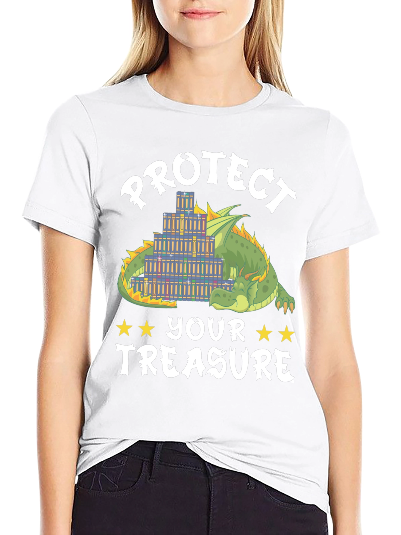Protect Your Treasure Dragon Book Lover T-Shirt