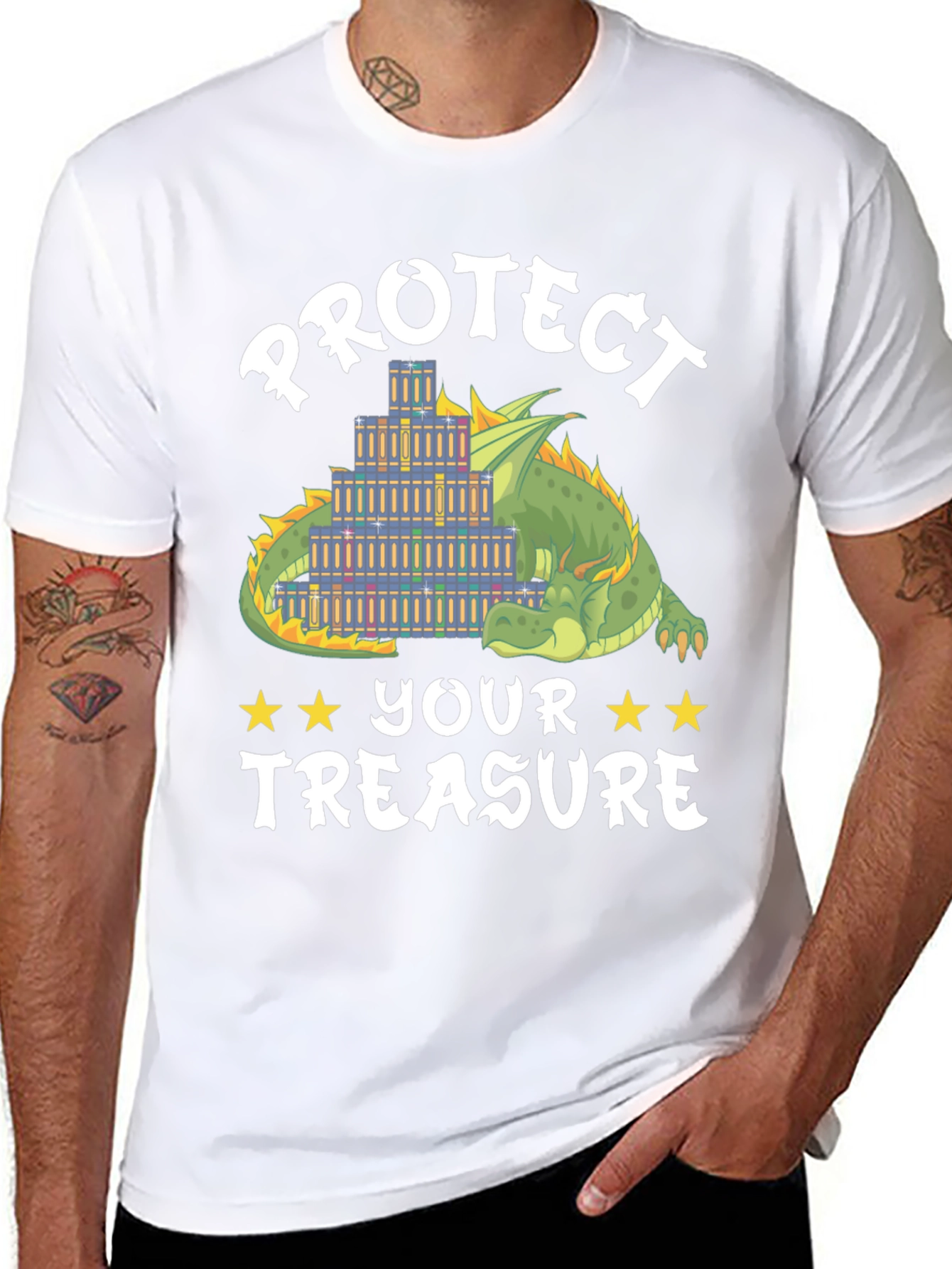 Protect Your Treasure Dragon Book Lover T-Shirt