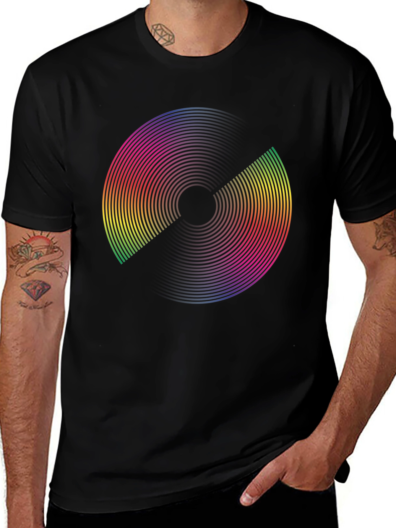 Retro Rainbow Disc Graphic Tee