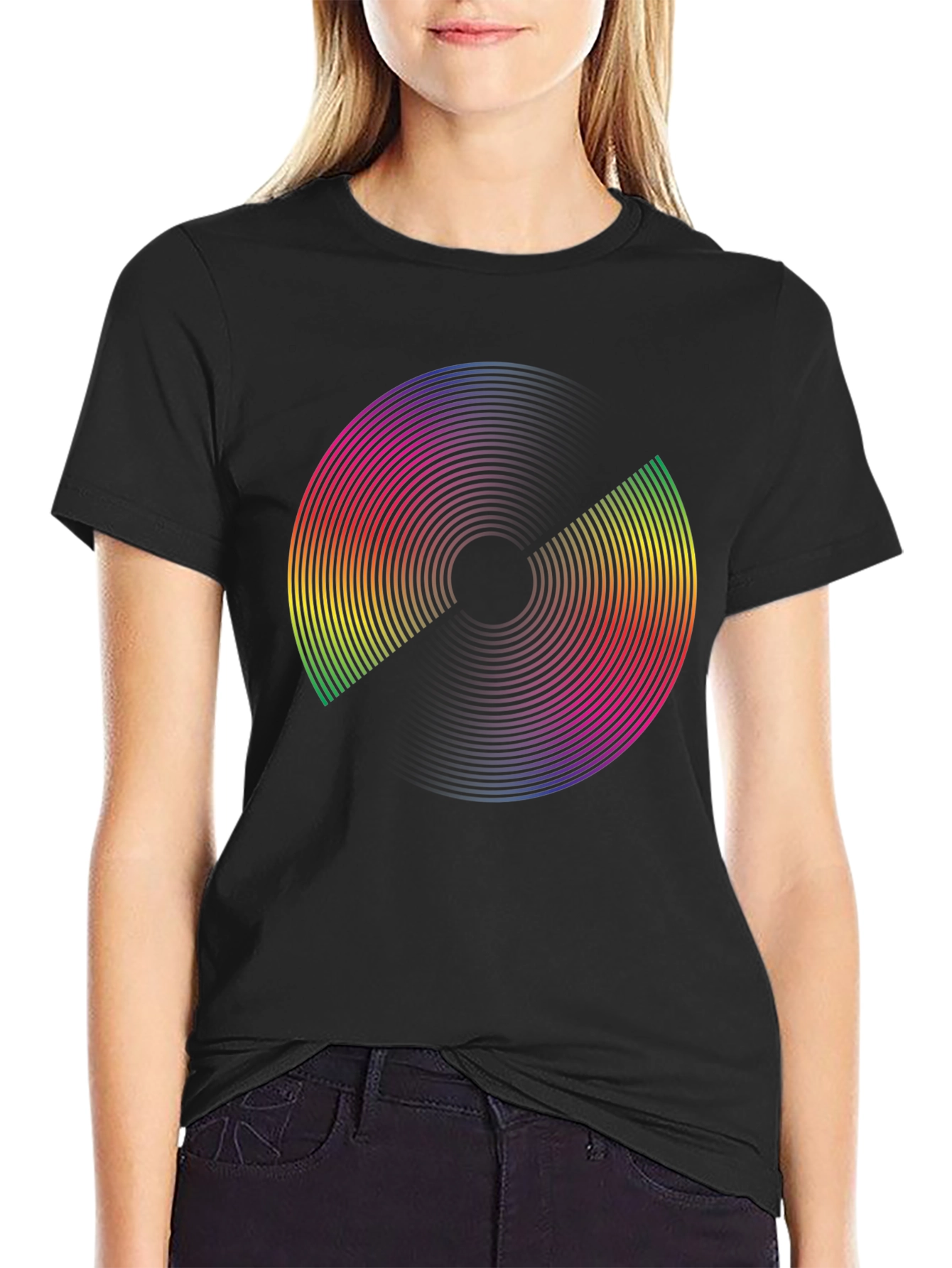 Retro Rainbow Disc Graphic Tee