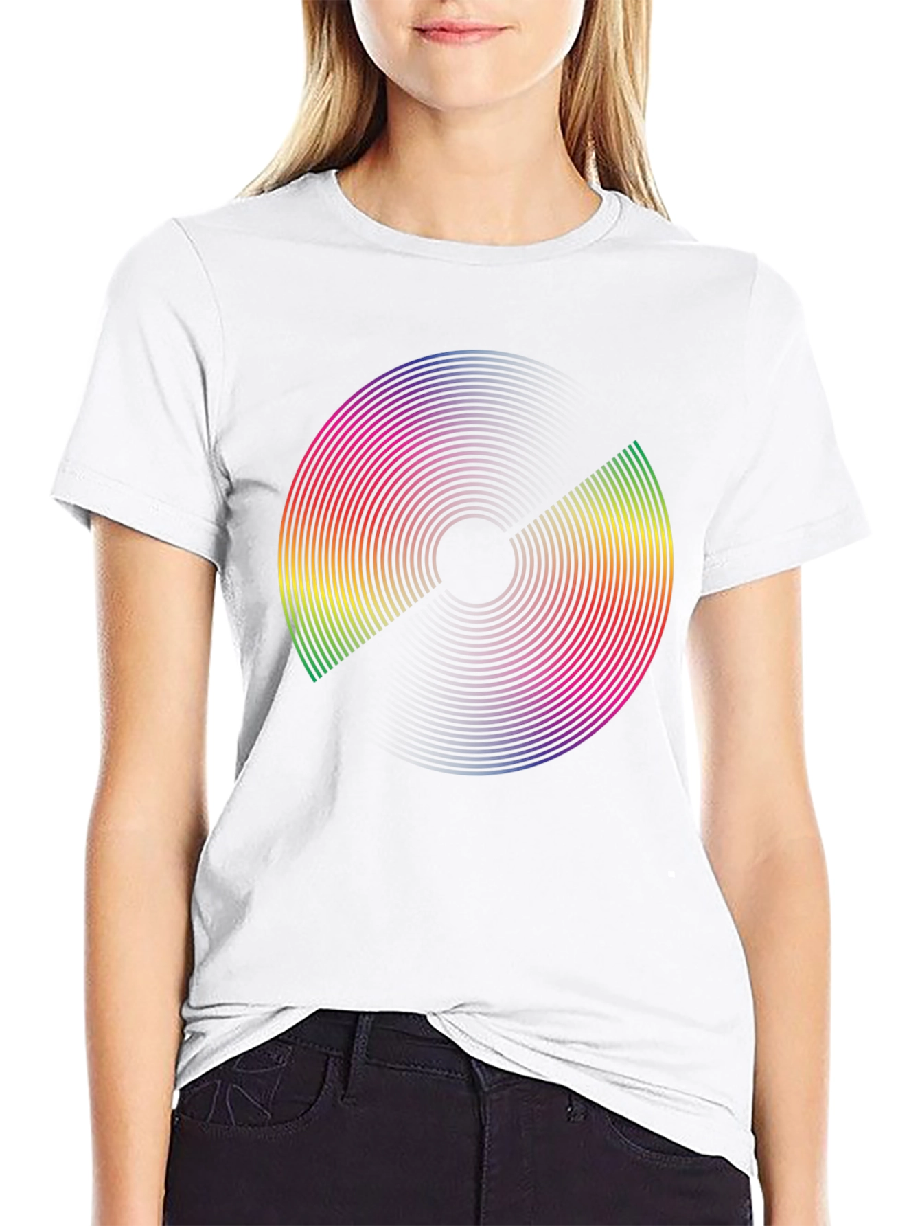 Retro Rainbow Disc Graphic Tee