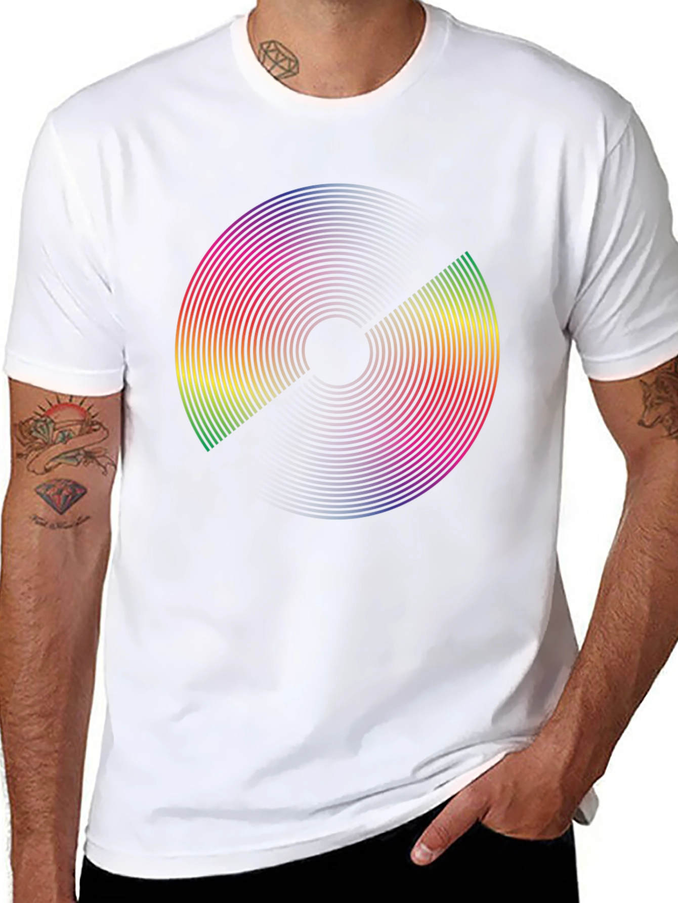Retro Rainbow Disc Graphic Tee