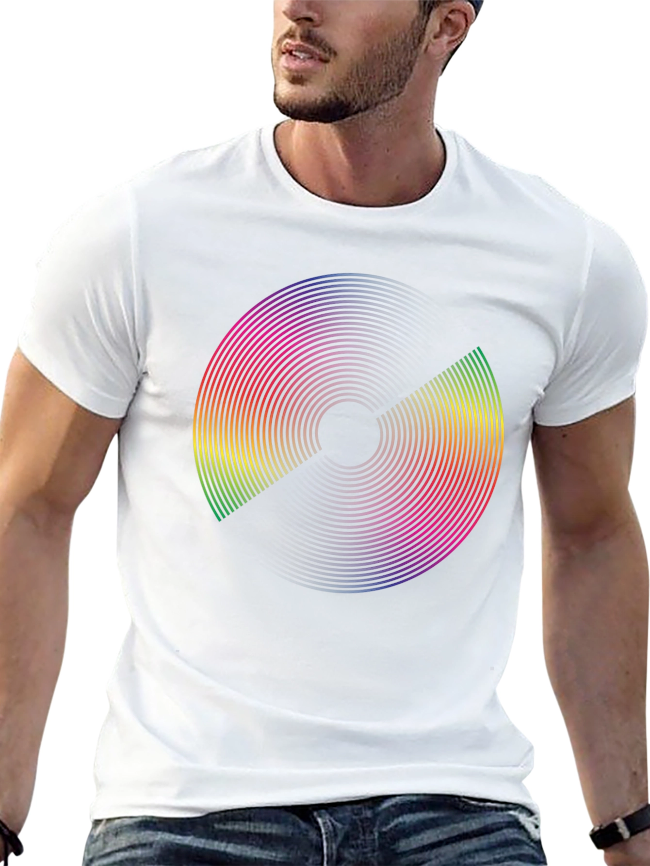 Retro Rainbow Disc Graphic Tee