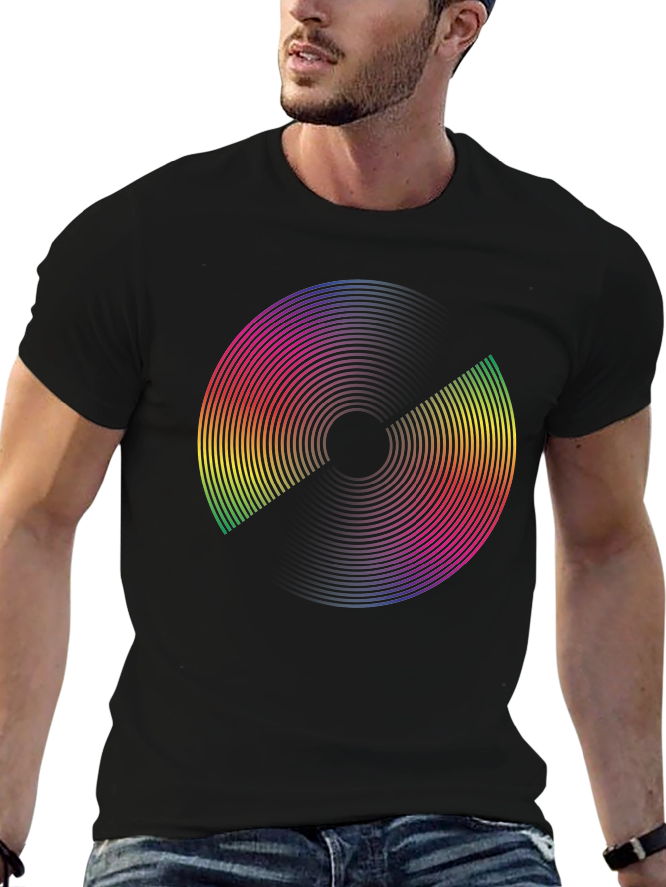 Retro Rainbow Disc Graphic Tee