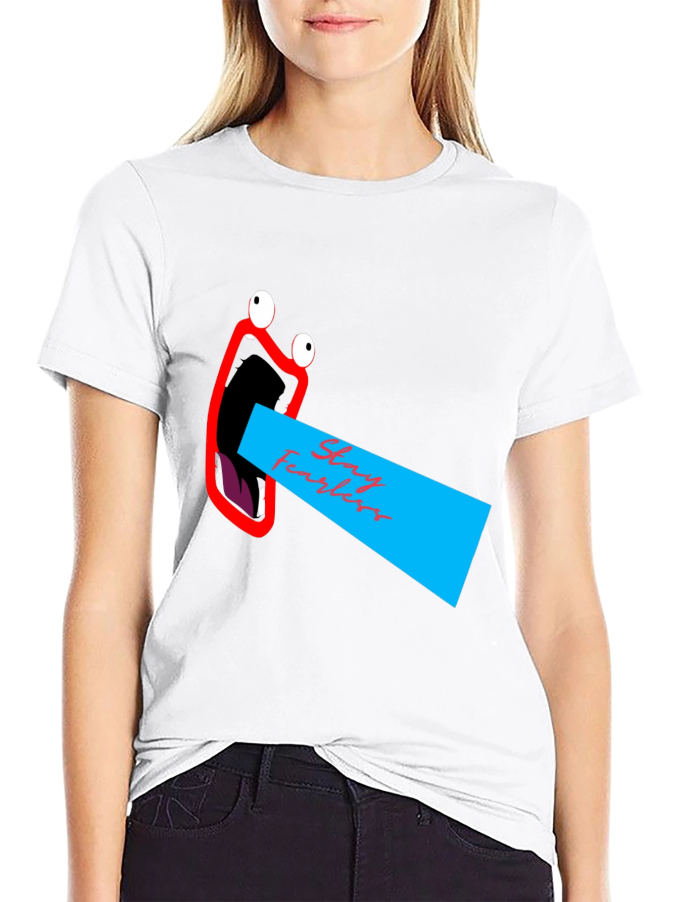 Stay Fearless Graphic Tee - Unique Mouth Design