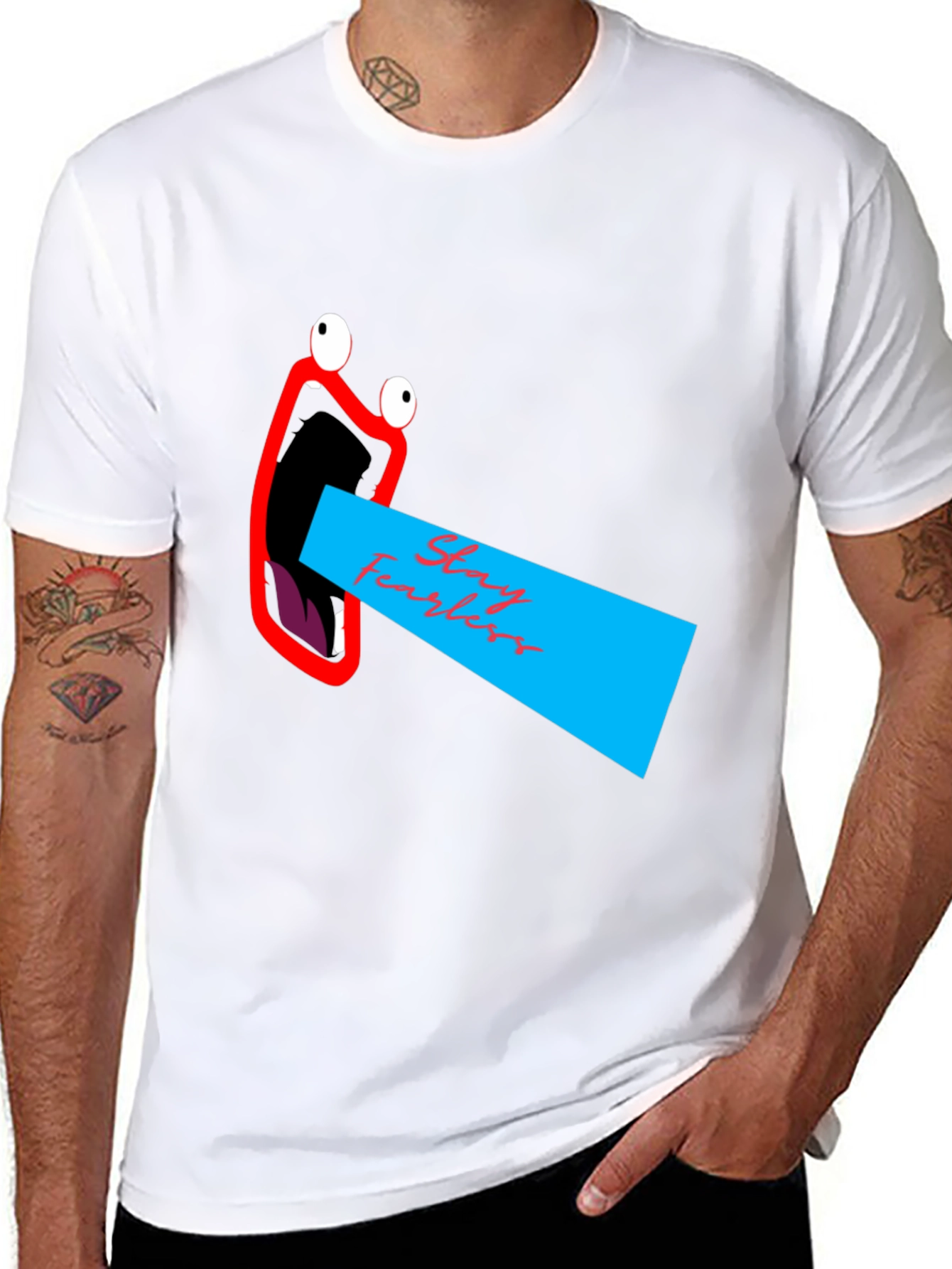 Stay Fearless Graphic Tee - Unique Mouth Design
