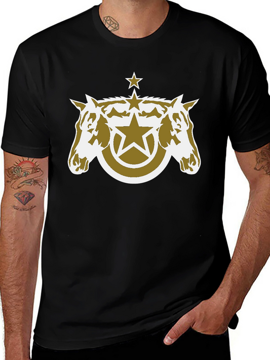 Horse & Star Graphic Tee - Black Cotton Blend