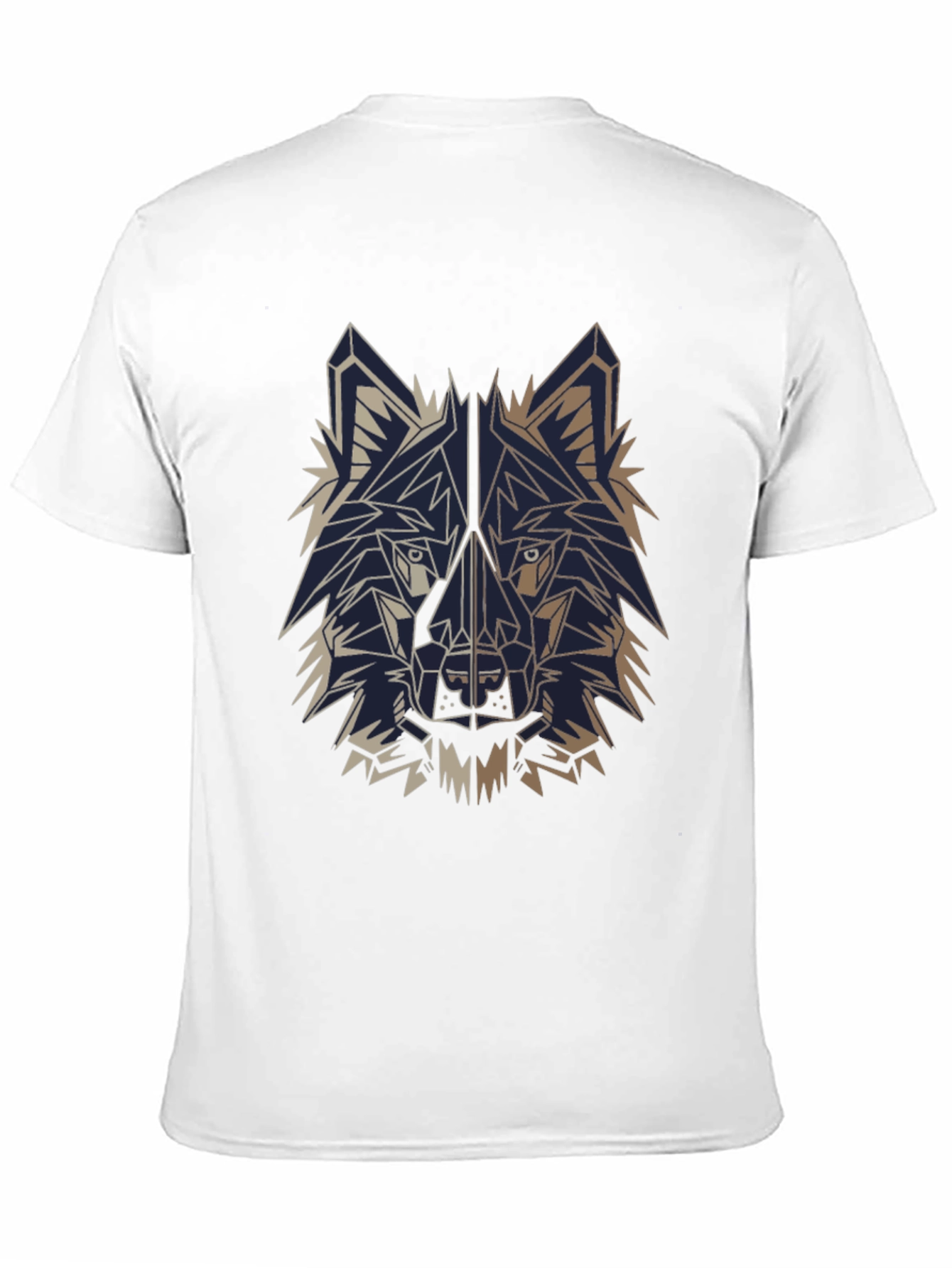 Geometric Wolf T-Shirt - Black Cotton Graphic Tee