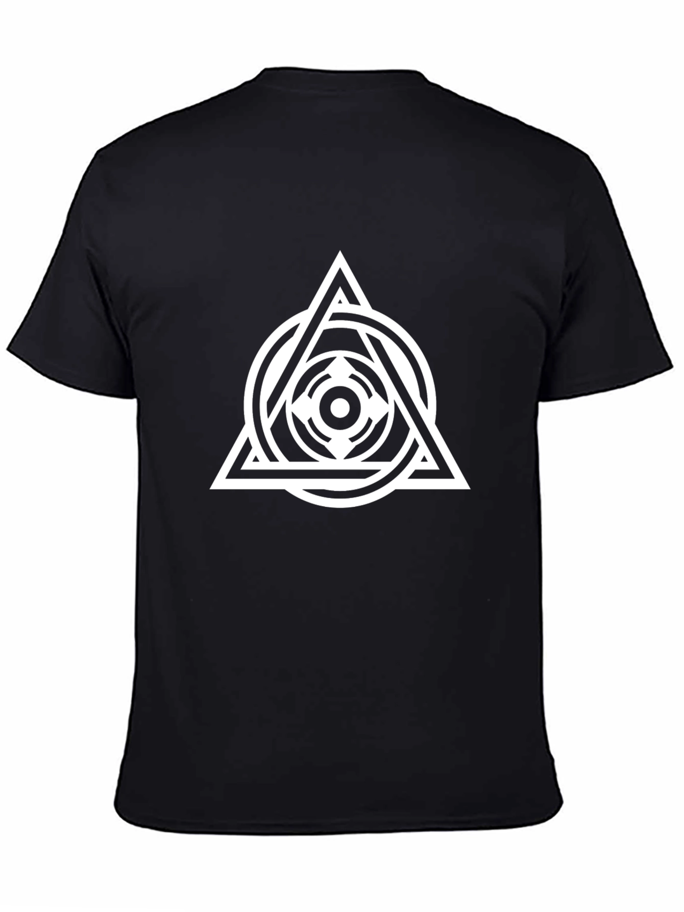 Geometric Triangle Graphic Tee - Stylish Black T-Shirt