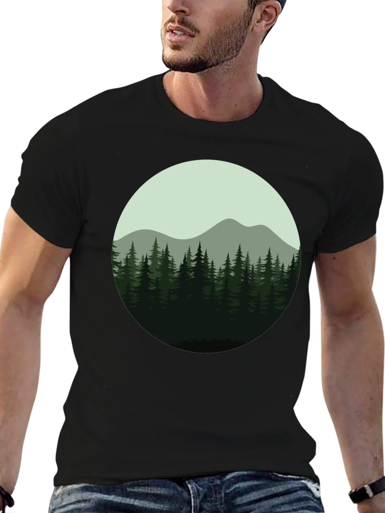 Natures Embrace Tee: Forest Mountain Design